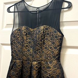 Club Monaco black and gold tulip sweetheart dress, Size 00